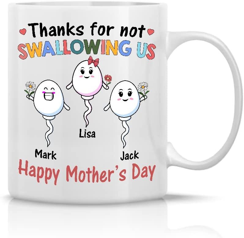 Personalized Coffee Mug For Mom Mama From Daughter Son Colorful Pattern Thanks F