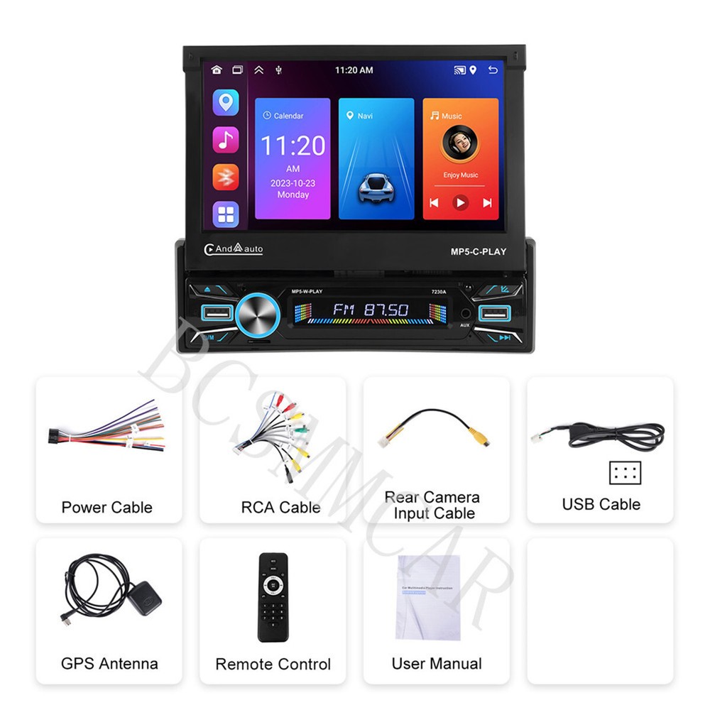 Android 13 1DIN Car Stereo with CarPlay Touch Screen GPS WIFI BT 2+64G for Seamless Connectivity and Navigation