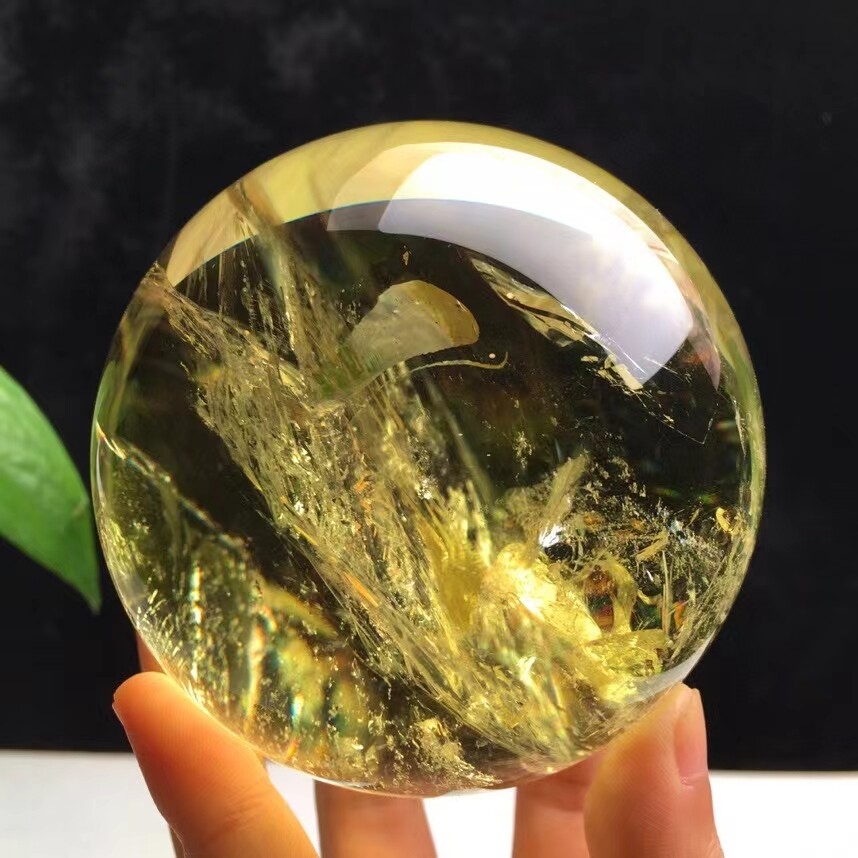 1.89LB Natural Citrine Quartz Sphere for Reiki Healing 86mm Crystal Ball
