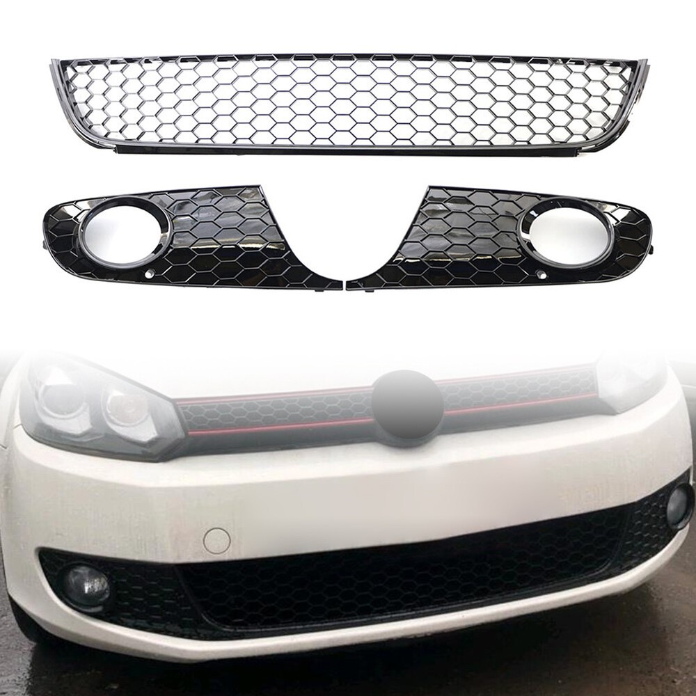 Honeycomb Front Lower Bumper Mesh Grille Fog Light Grill fit VW Golf/Jetta MK6