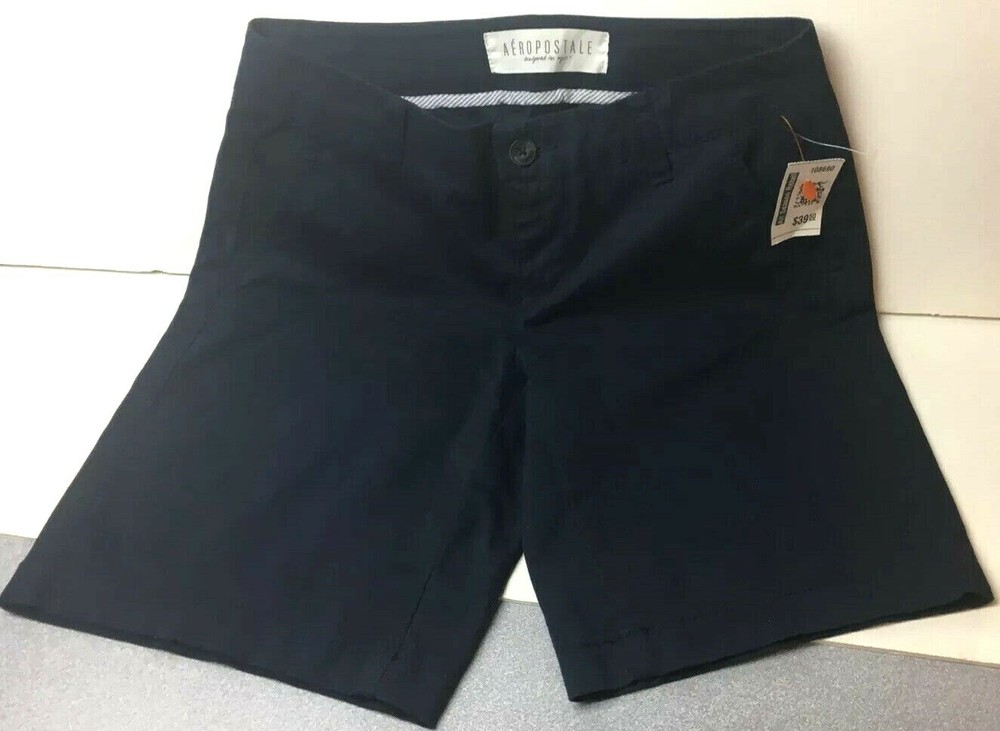 Aeropostale Curvy Fit Navy Twill Bermuda Shorts Size 00
