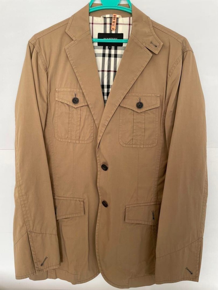 BURBERRY BLACK LABEL Tailored Jacket Beige Cotton Nova check Men Size L Used