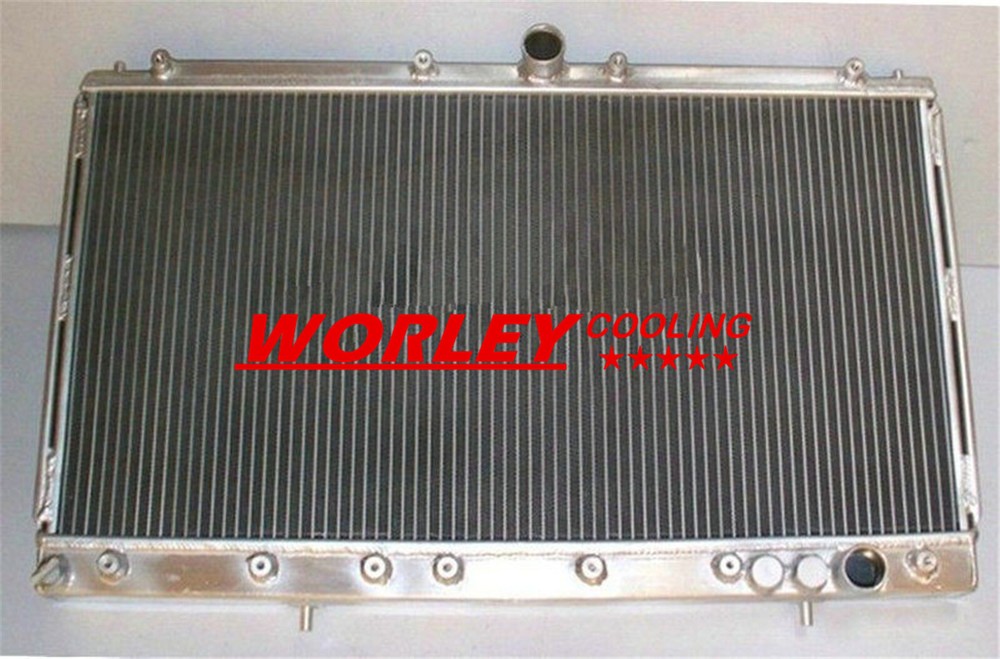 2Row Aluminium Radiator FOR 1991-1996 Dodge Steal RT 3.0 V6 MT 91 92 93 94 95 96