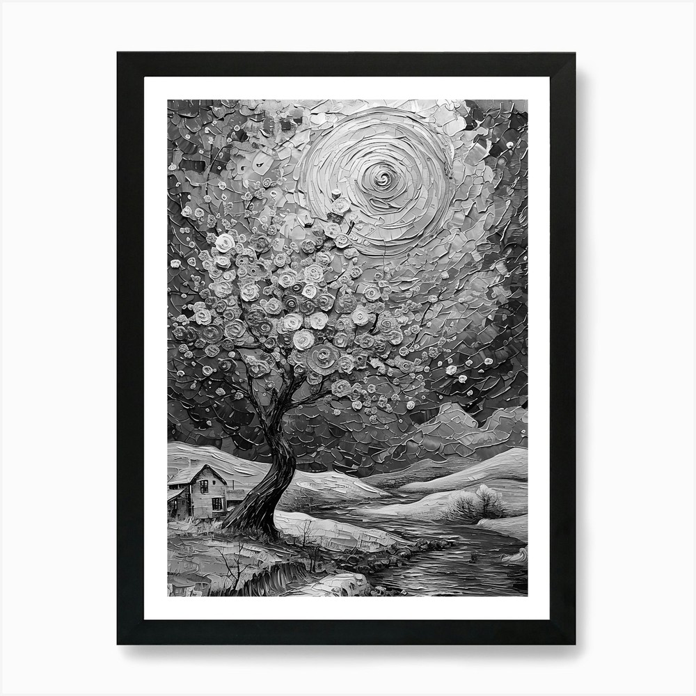 Tree In The Snow Art Print Framed Wall Art Poster Canvas Print Picture