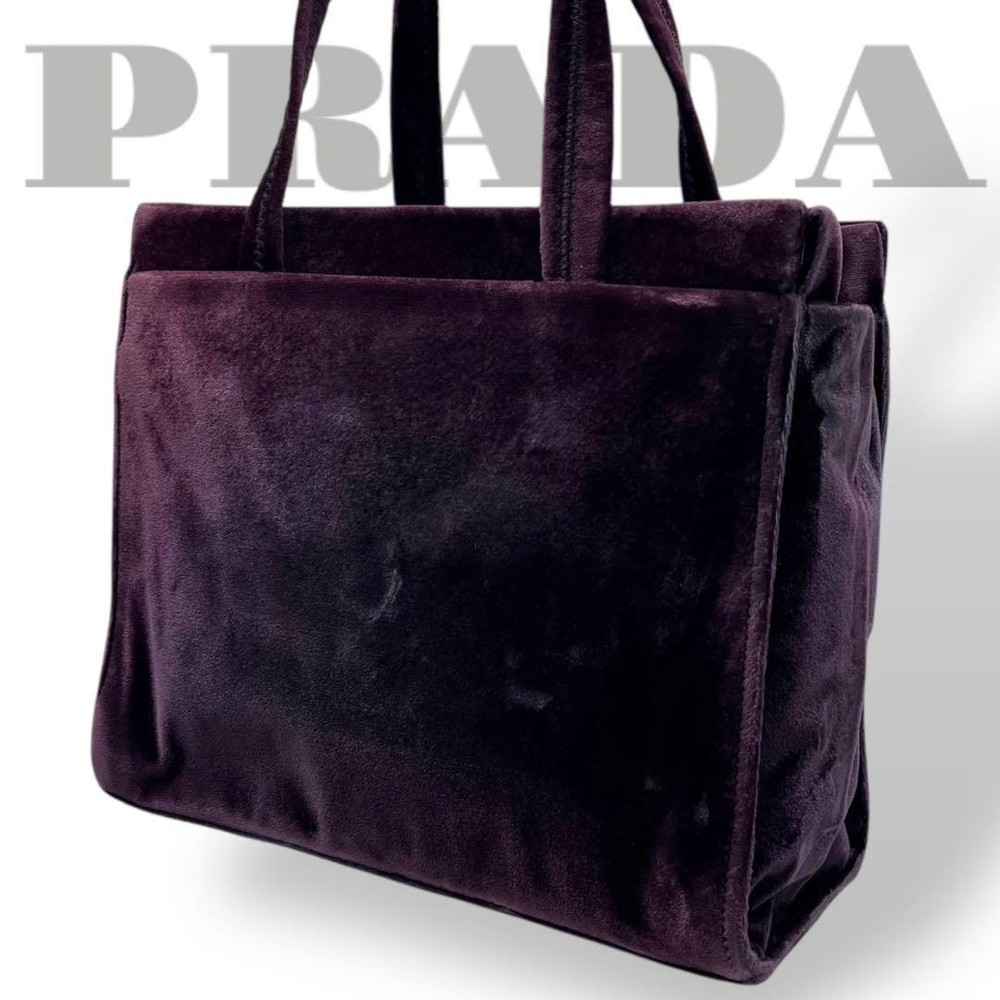 Prada Harakovelvet Handbag in Rich Red Brown