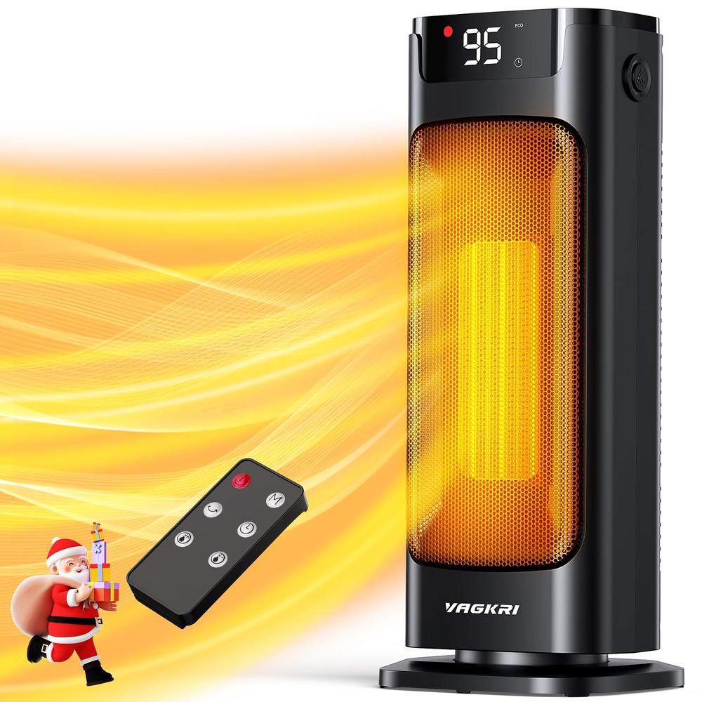 Space Heater, 1500W Portable Electric Heater with Thermostat, Remote, 3 Modes...