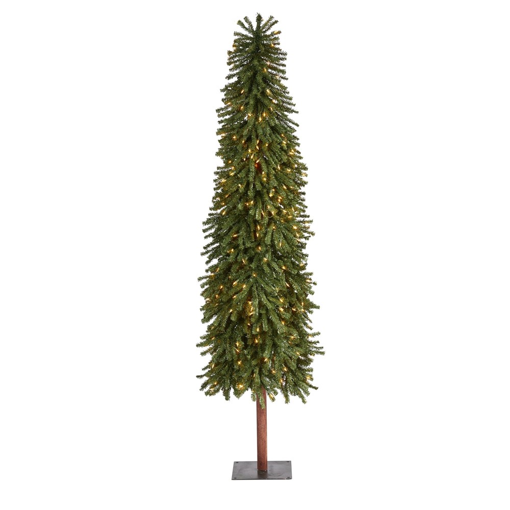 7' Grand Alpine Christmas Tree with 400 Clear Lights - Green Green 7'