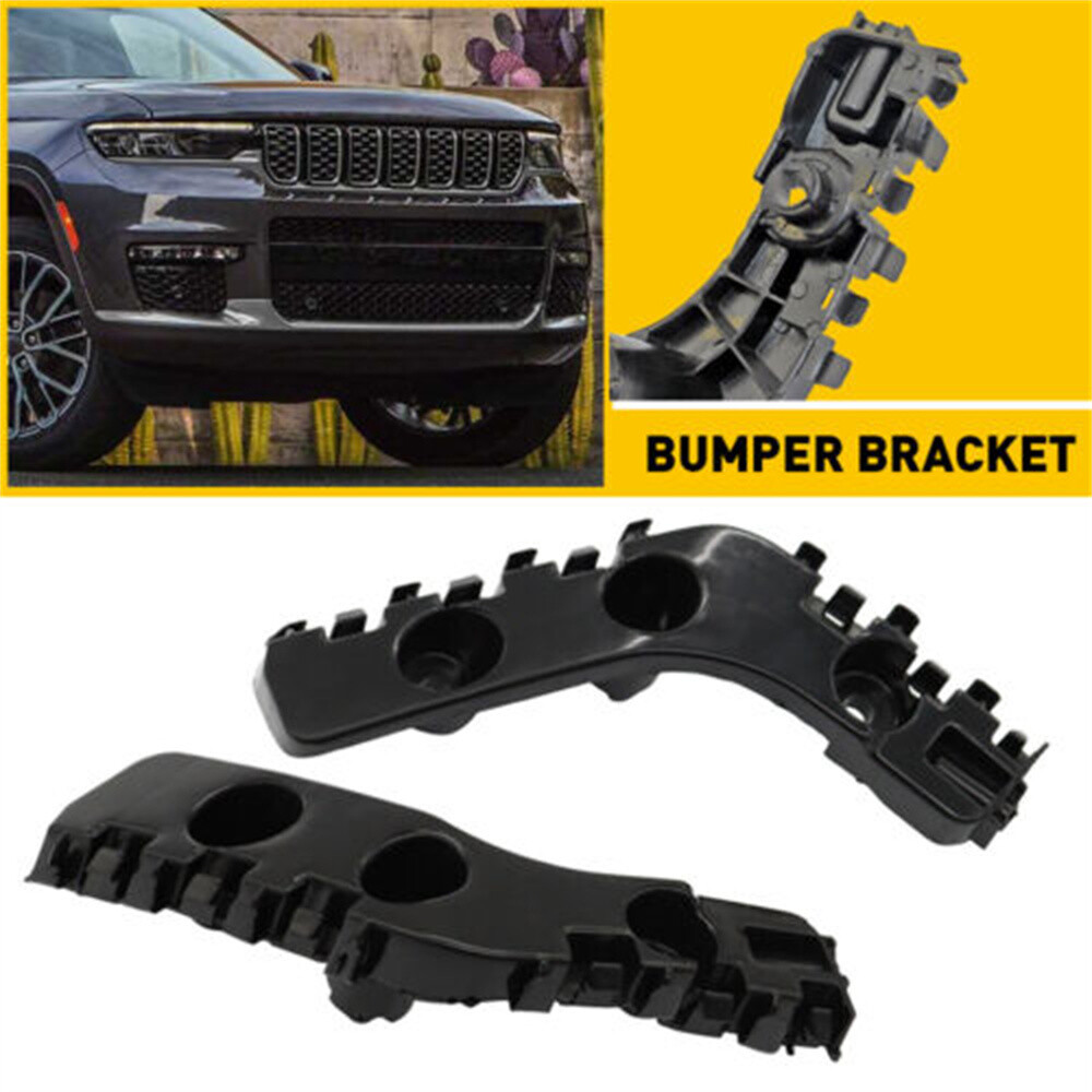 Left+Right Side Front Bumper Bracket For 2014-2021 Jeep Grand Cherokee Black