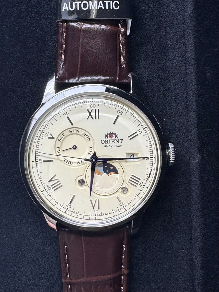 Orient Orient Bambino SUN & MOON RN-AK0803Y Automatic Men's Watch Ivory NEW