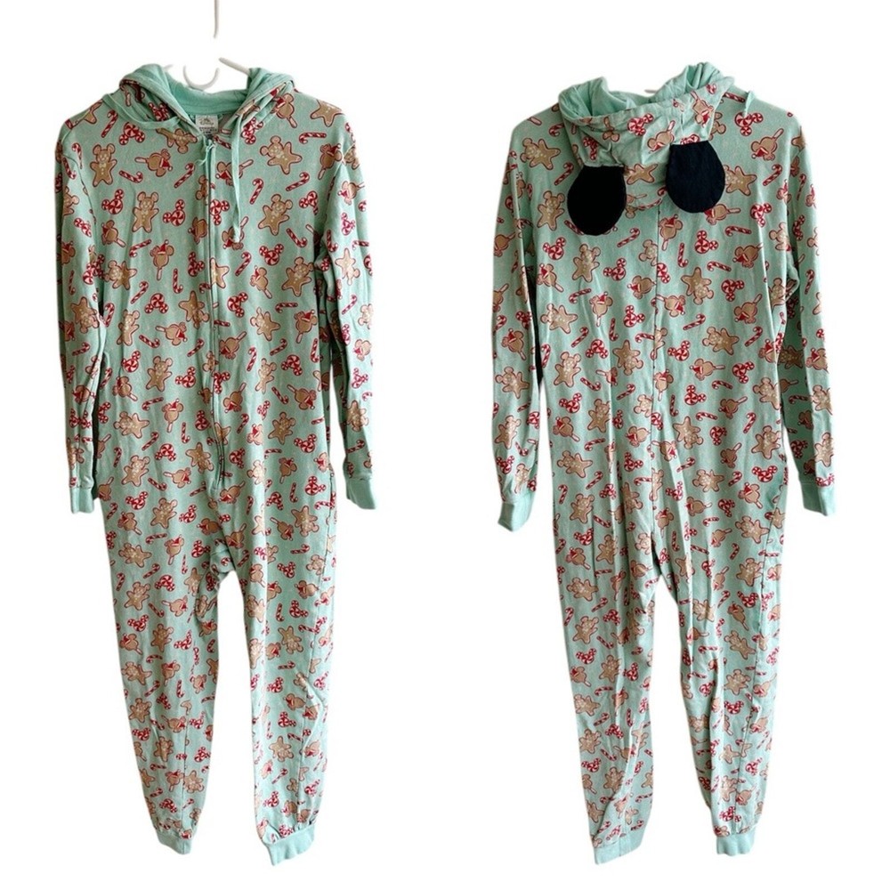 Disney Mickey Mouse Holiday Gingerbread Treats One Piece Pajamas Unisex Med