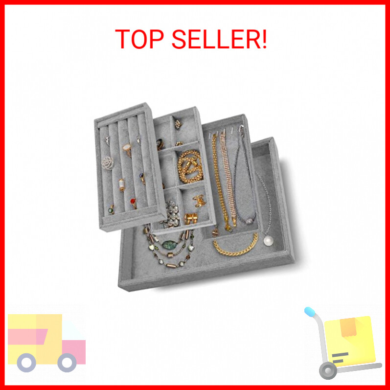 Spacious Jewelry Drawer Organizer Tray for Necklaces Rings and More