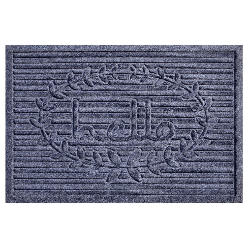 Dark Grey 24x36 Poly Hello Indoor/Outdoor Mat 103162436