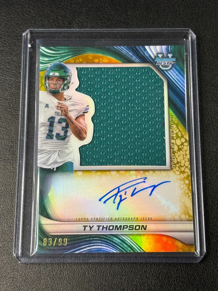 2024 Bowman Best Ty Thompson Jumbo Relic Auto RC /99 Arizona Wildcats