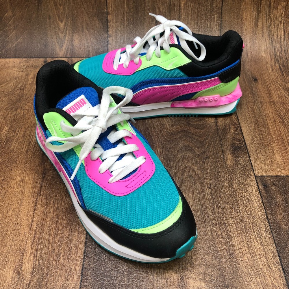 Puma Women's City Rider Colorful Casual Shoes Lace Up Sneakers Size 7.5 WORN 1x