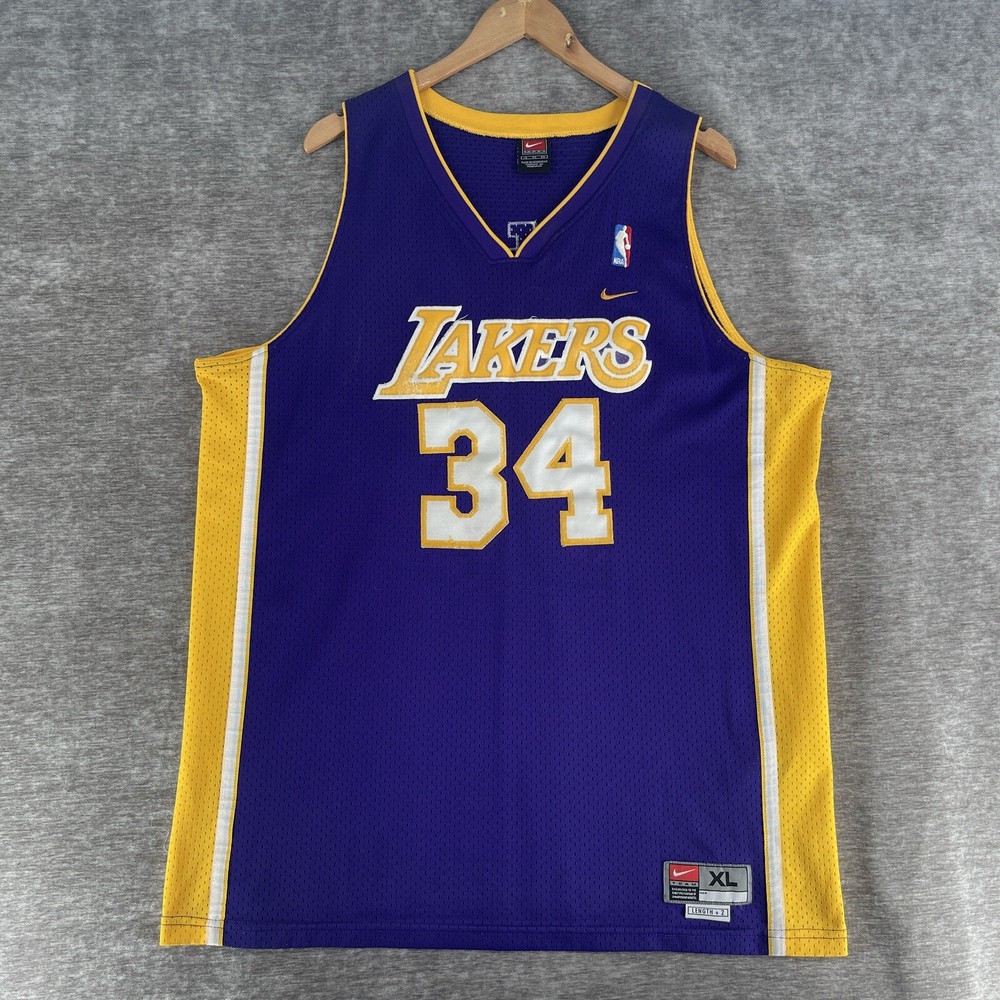 Vintage Nike Swingman Los Angeles Lakers Shaquille O'Neal Purple Jersey XL +2