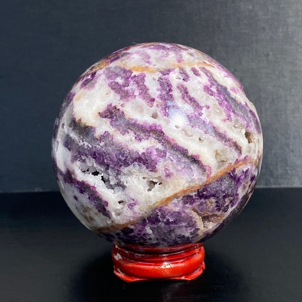 Natural Fluorite Ball 587G Colorful Quartz Crystal Gemstone with Stand for Healing