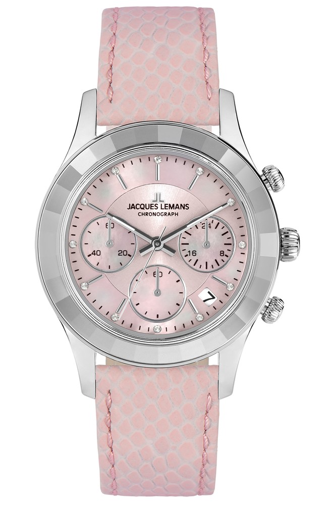 Jacques Lemans Ladies Watch Chronograph Pink Chrono 1-2151D