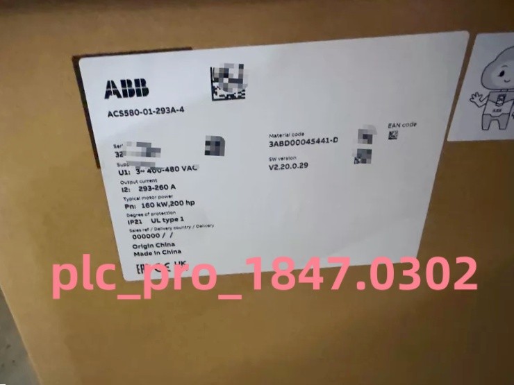 ACS580-01-293A-4 1PCS Brand New ABB ACS580-01-293A-4 Inverter  Fast delivery