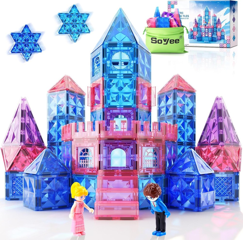 Diamond Magnetic Building Blocks - Frozen Princess Toys for 3-8 Year Old...