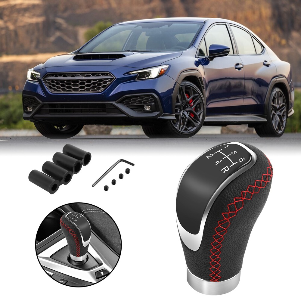 For Subaru WRX STI Impreza Leather Manual Gear Stick Shifter Shift Knob 5 Speed