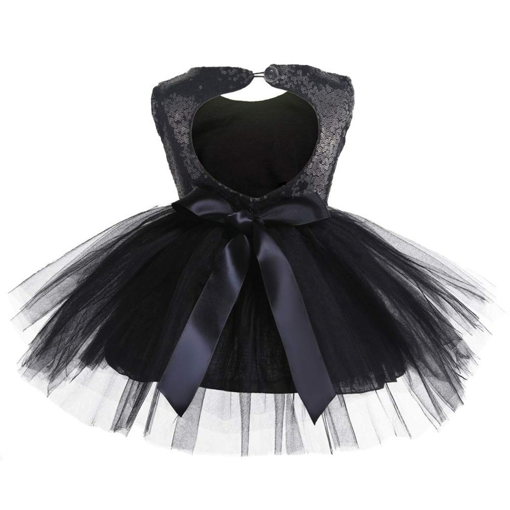 Girl Baby Lace Flower Sequin Tutu Dress Tulle Pageant Wedding Party Formal Gi...