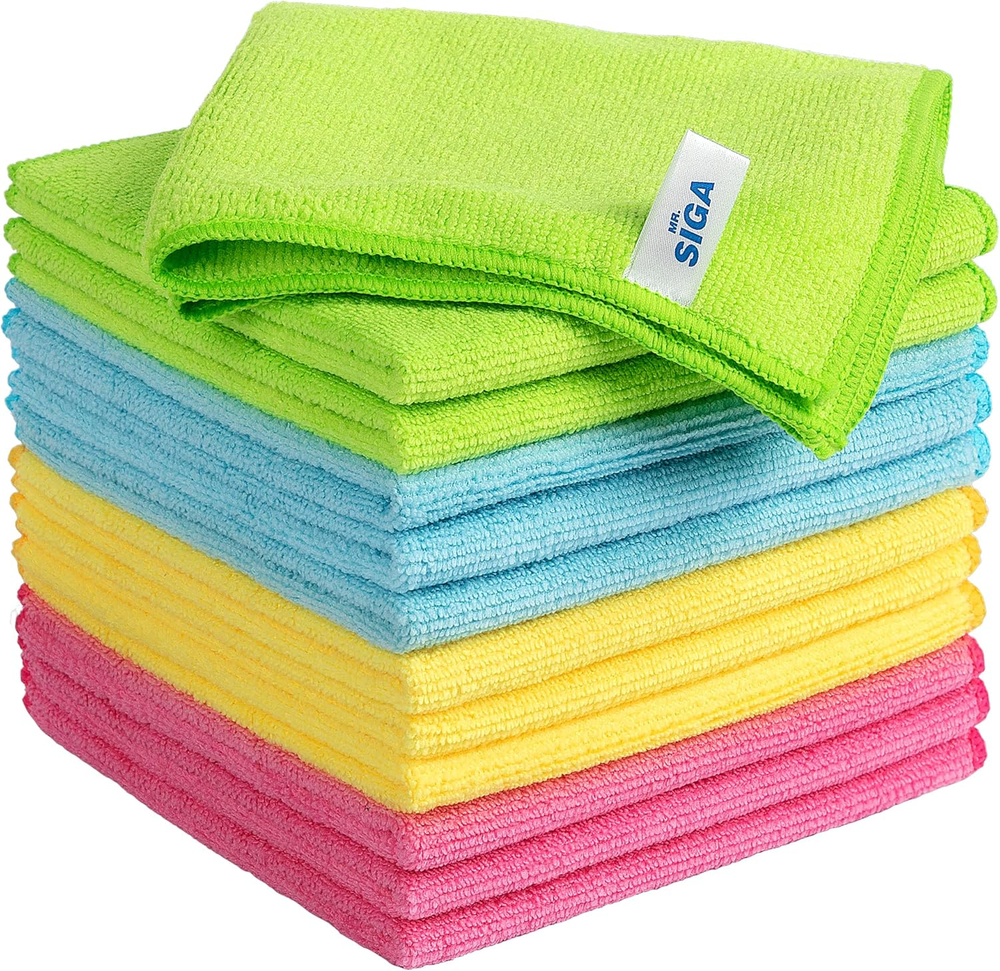 12-Pack Premium Microfiber Cleaning Cloths 12.6x12.6 Inches