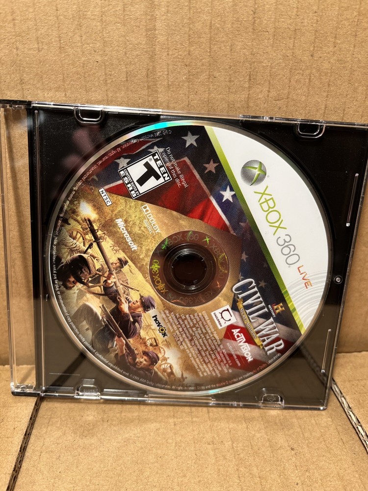 History Channel CIVIL WAR: SECRET MISSIONS game in plain case Microsoft XBOX 360