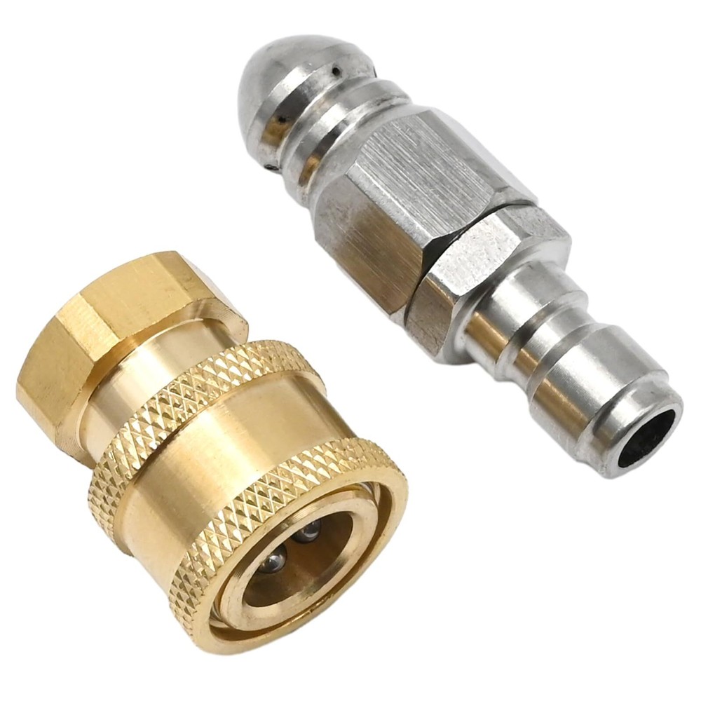 Hoypeyfiy 2 Pcs 1/4 Inch Pressure Washer Drain Jetter Hose Nozzle, 5000 PSI S...