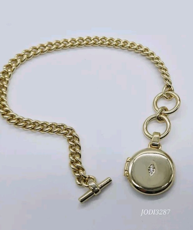 Vera Bradley Gold Tone Collect Moments Locket Bracelet 8 in