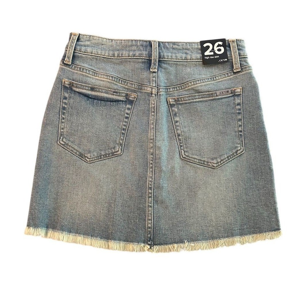 JOES JEANS Womens Size 26 High Rise Denim Mini Skirt Frayed Hem Light Wash