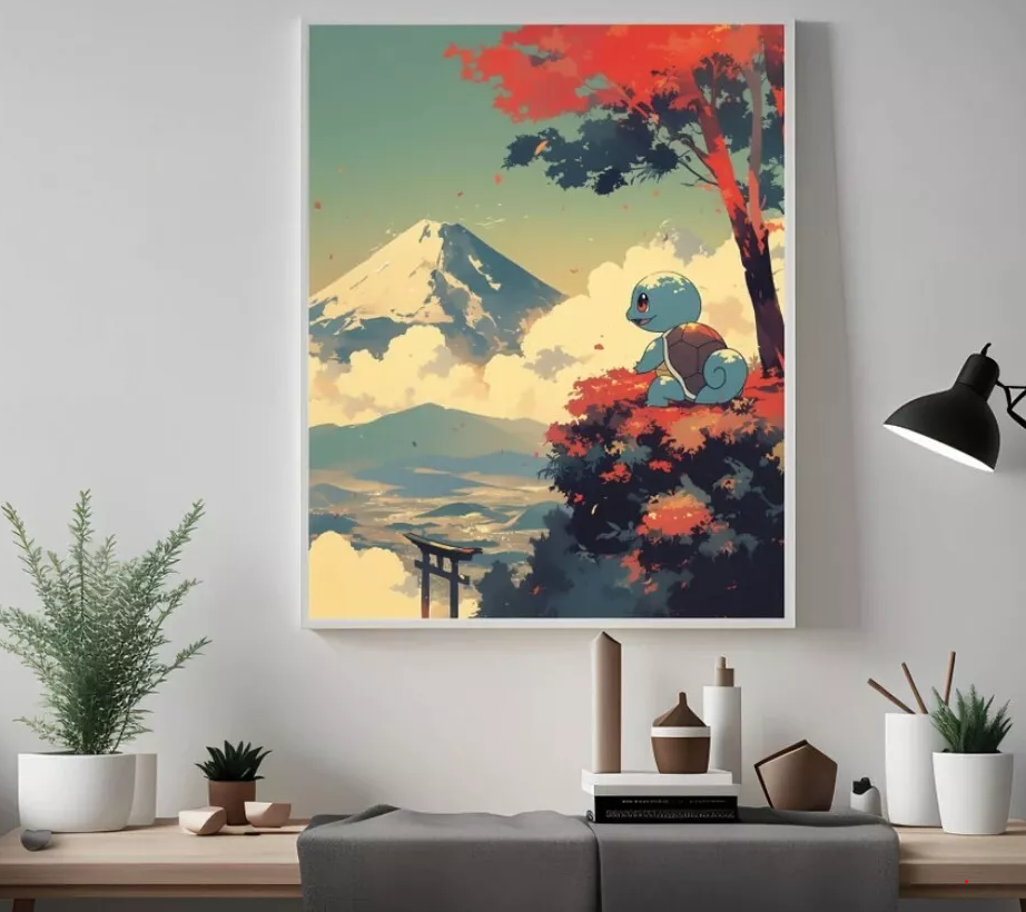 Squirtle pokemon, Anime Poster, High Quality, Printable Wall Art