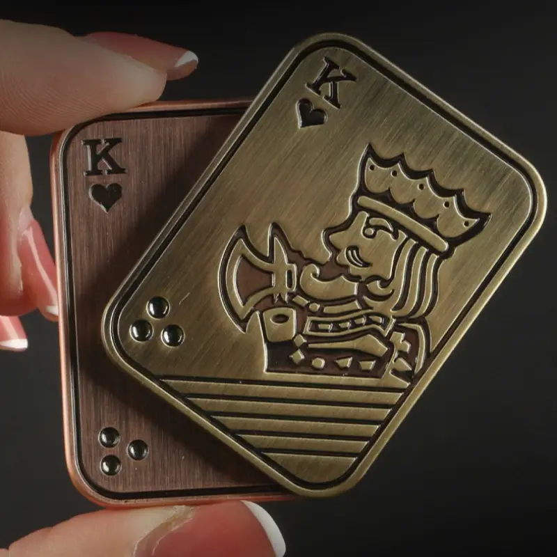 Magnetic Metal Fidget Toys Metal Poker Push Card Fidget Slider Stress Relief Toy