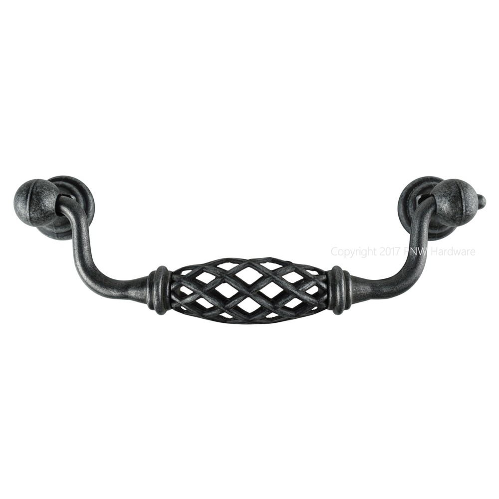 5” Jeffrey Alexander 749-128SIM Birdcage Pewter Cabinet Drawer Pull Handle 128mm