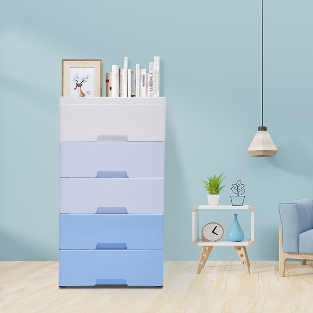 5 Drawers Storage Closet Drawers Plastic Drawers Cabinet Tall Dresser Cabinet