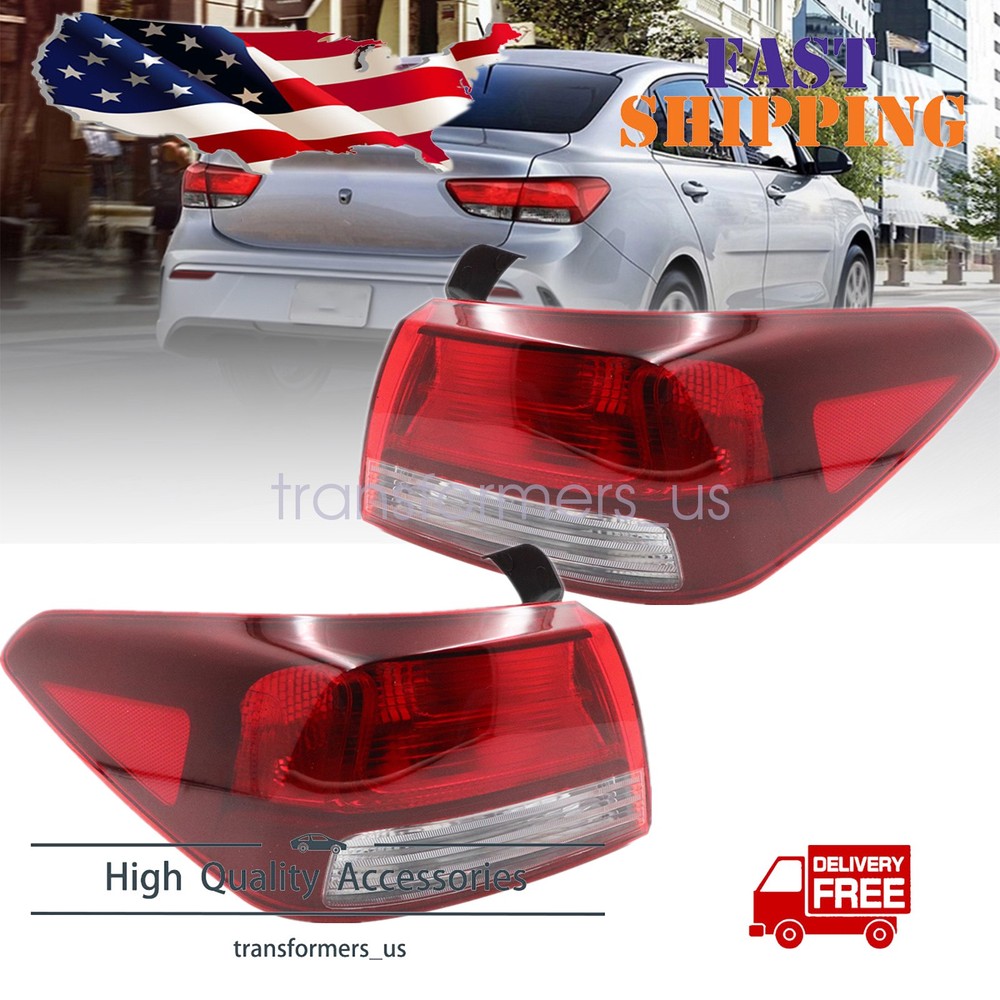 2Pcs For Kia Rio 2018-2023 Tail Light Brakelight Lamp L+R 92401H9100 92402H9100
