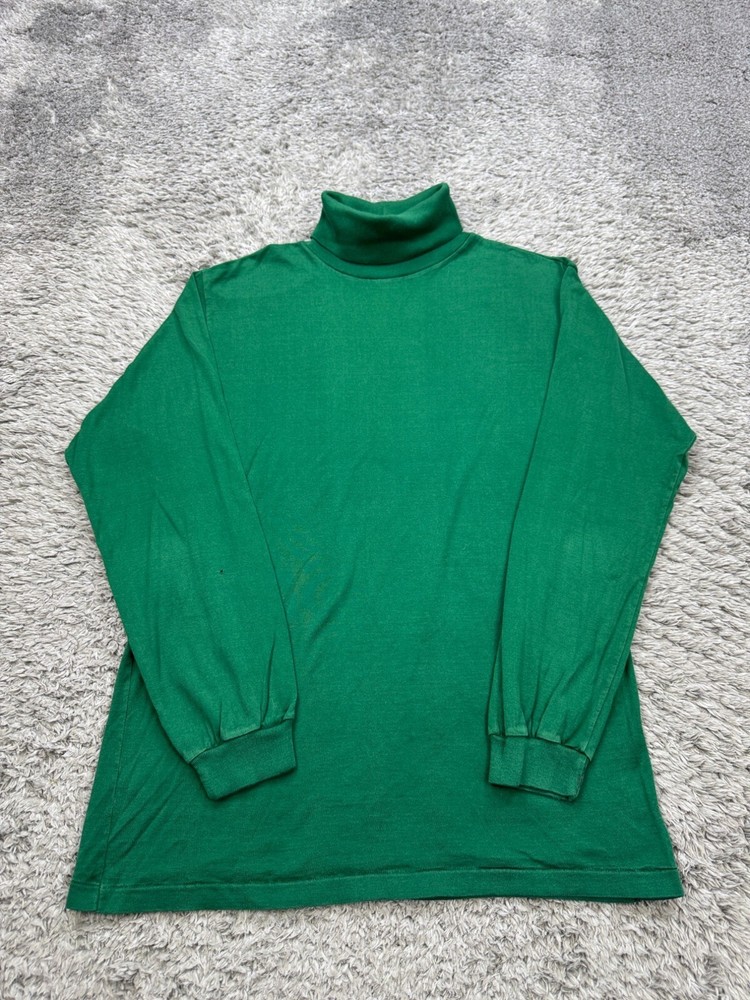 Lord Taylor Sweater Women Large Forest Green Base Layer Thermal Turtleneck Vtg