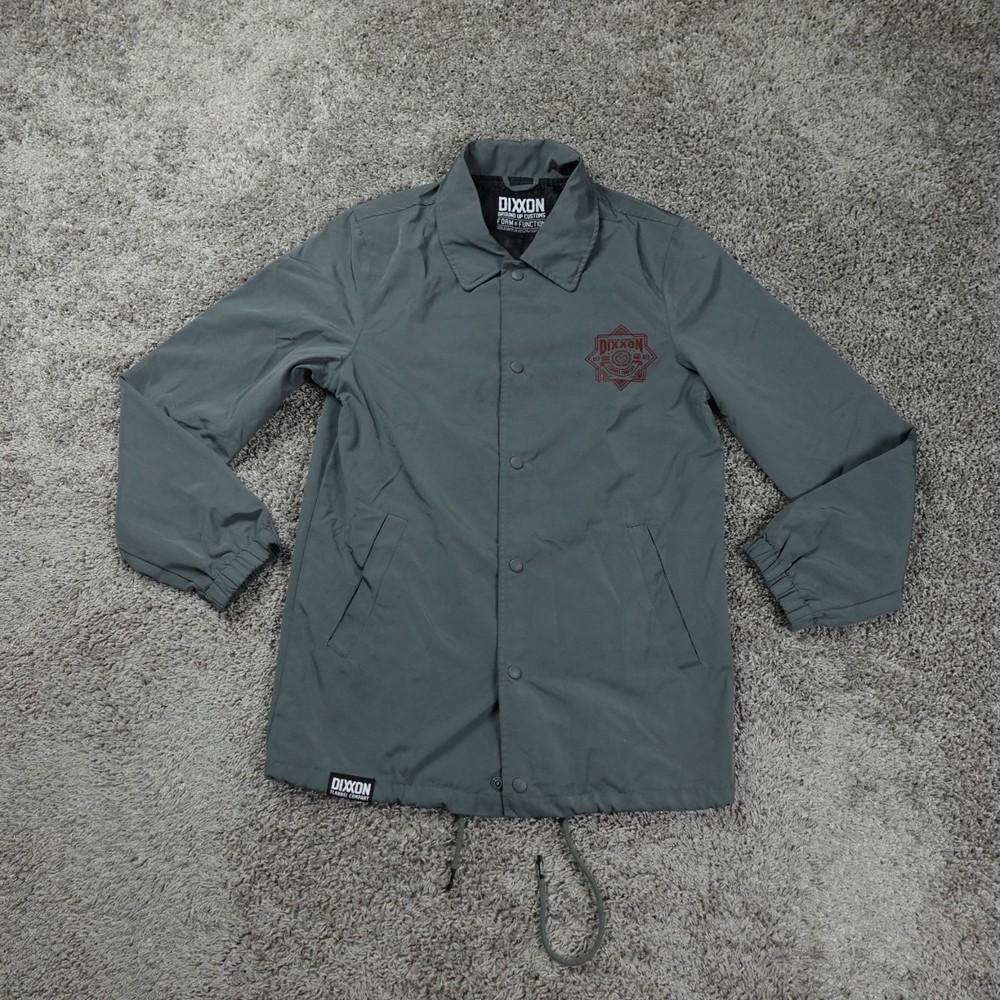 Dixxon Flannel Jacket Mens XS Gray Windbreaker Snap Up Customs Coach Windbreaker
