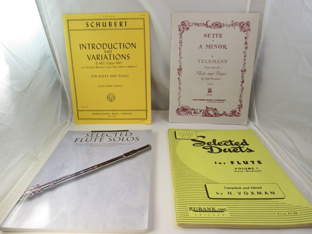 Selected Flute Solos by Hal Leonard Corp. Staff  & 3 Flute Booklets Lot