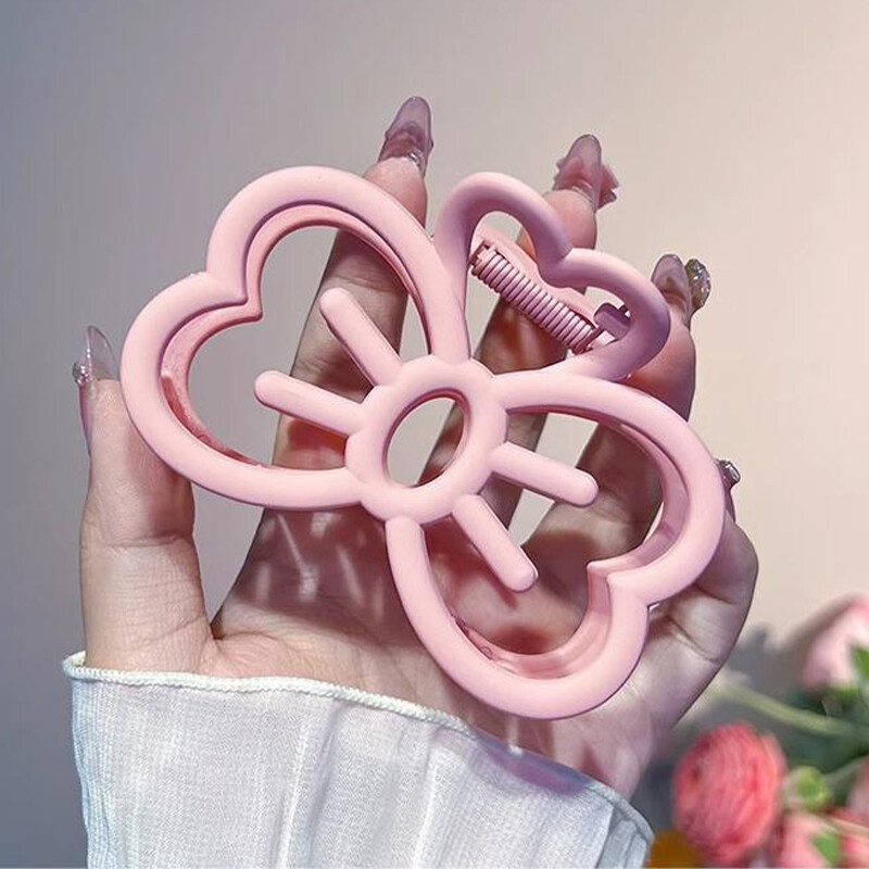 Korean Cute Bowknot Hair Clip Plastic Claw Clip Candy Color Crab Hair Cla5