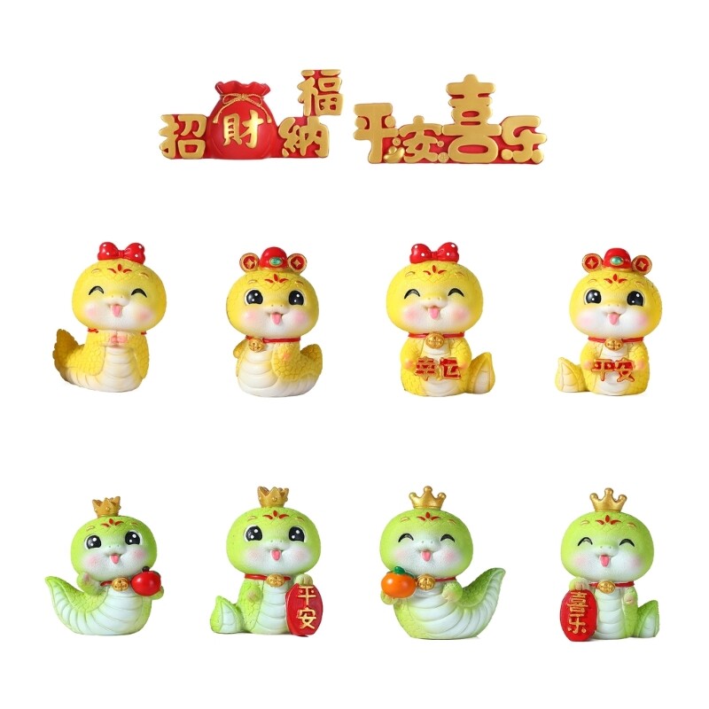 Luck Charm Snake Decors Durability Resin Flower Vase Snake Figurine Statues