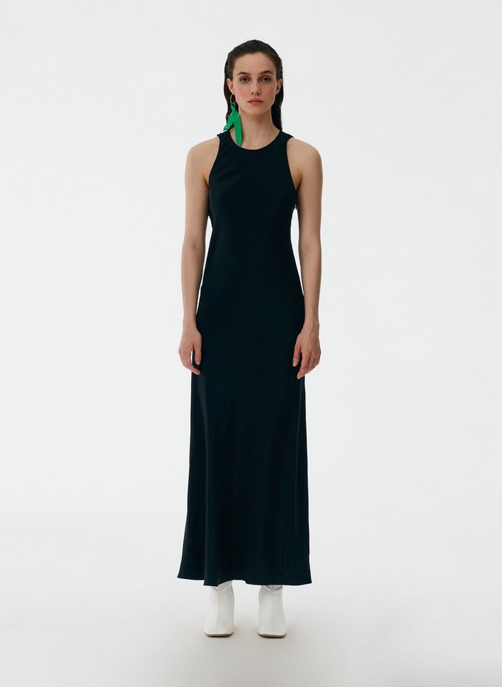 Tibi Black 4-Ply 100% Silk Bias Dress Size 0 New With Tags