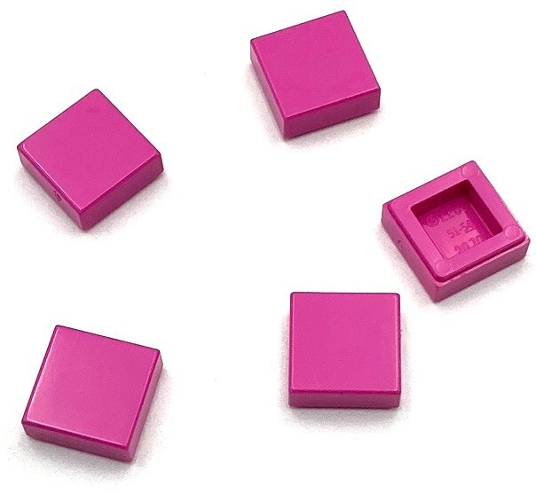 Lego 1x1 Flat Smooth Magenta Tiles 5-Piece Building Parts