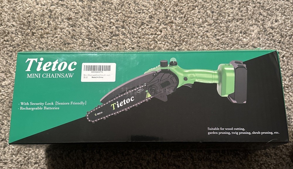 6-Inch Cordless Mini Electric Chainsaw by Tietoc - Battery-Powered Handheld