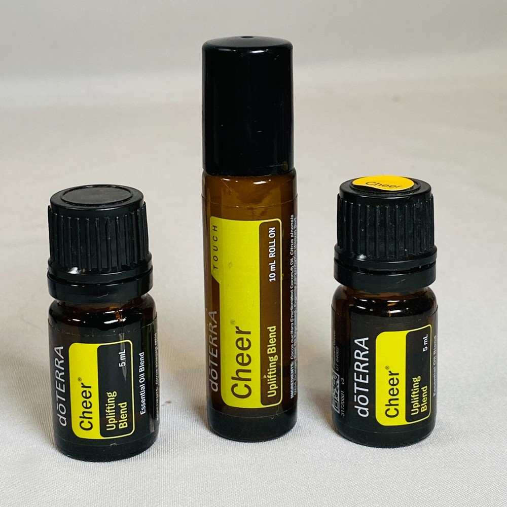 doTERRA Cheer Uplifting Blend: 2x 5ml Bottles, 1x 10ml Roll-On Essential Oil Lot