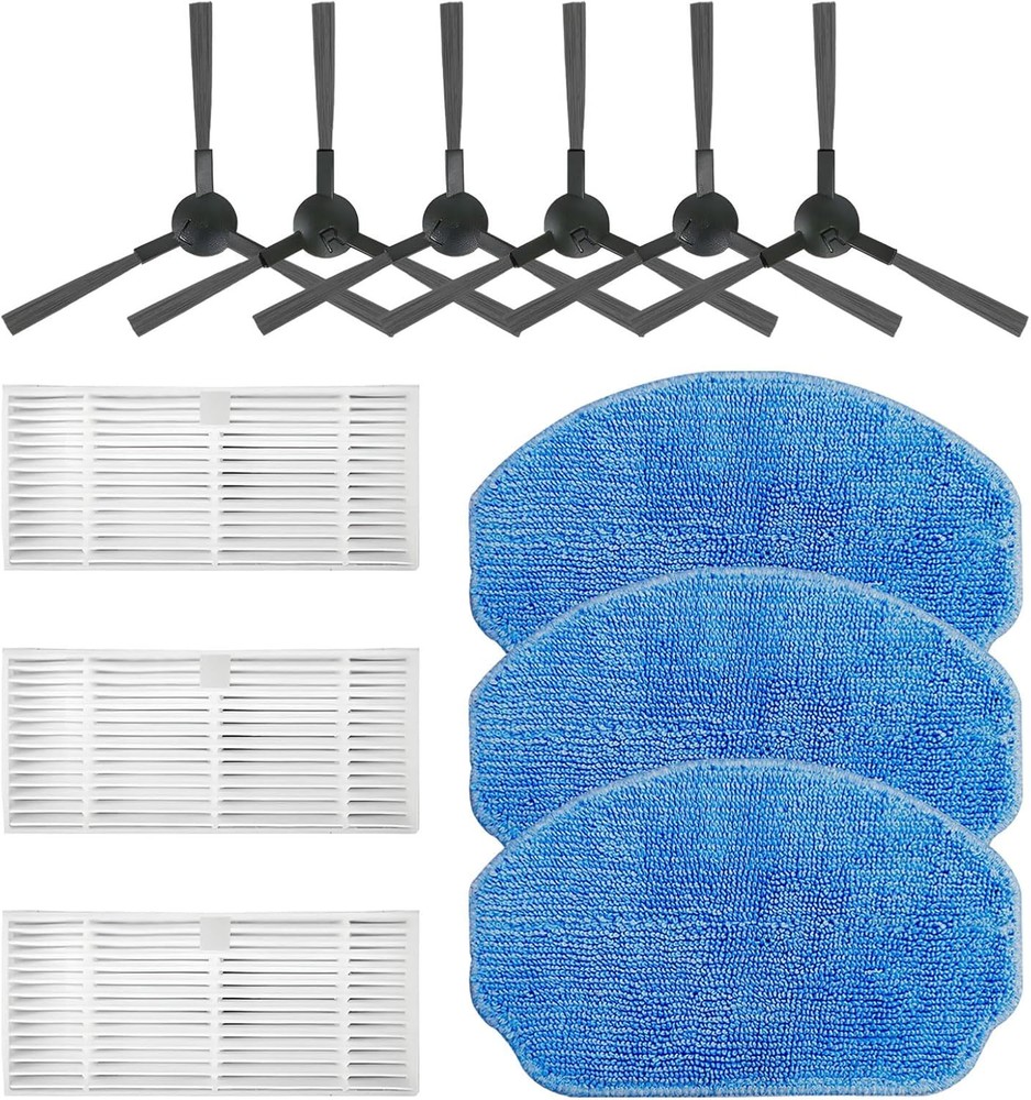 Spare Replacement Parts Compatible with Blue Mop White Filter and Black Brush