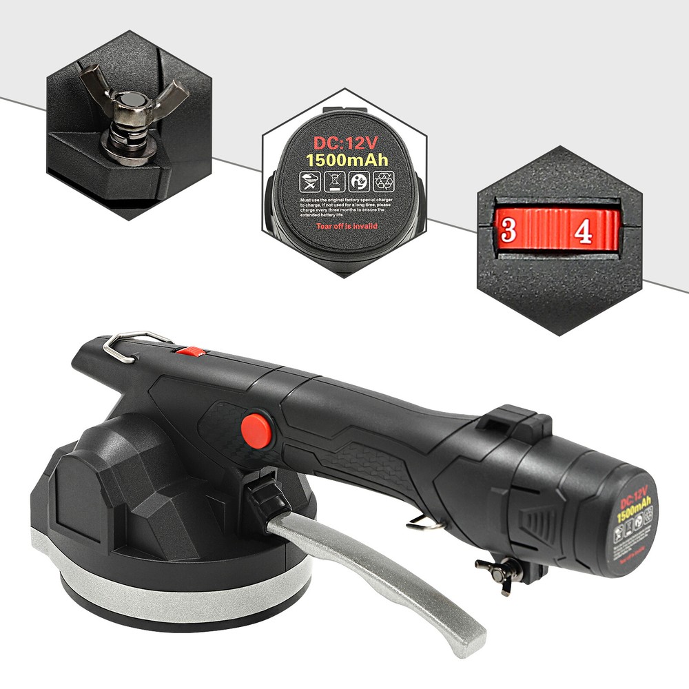 Hand-Held Automatic Tile Vibrator with Suction Cup for Floor Leveling
