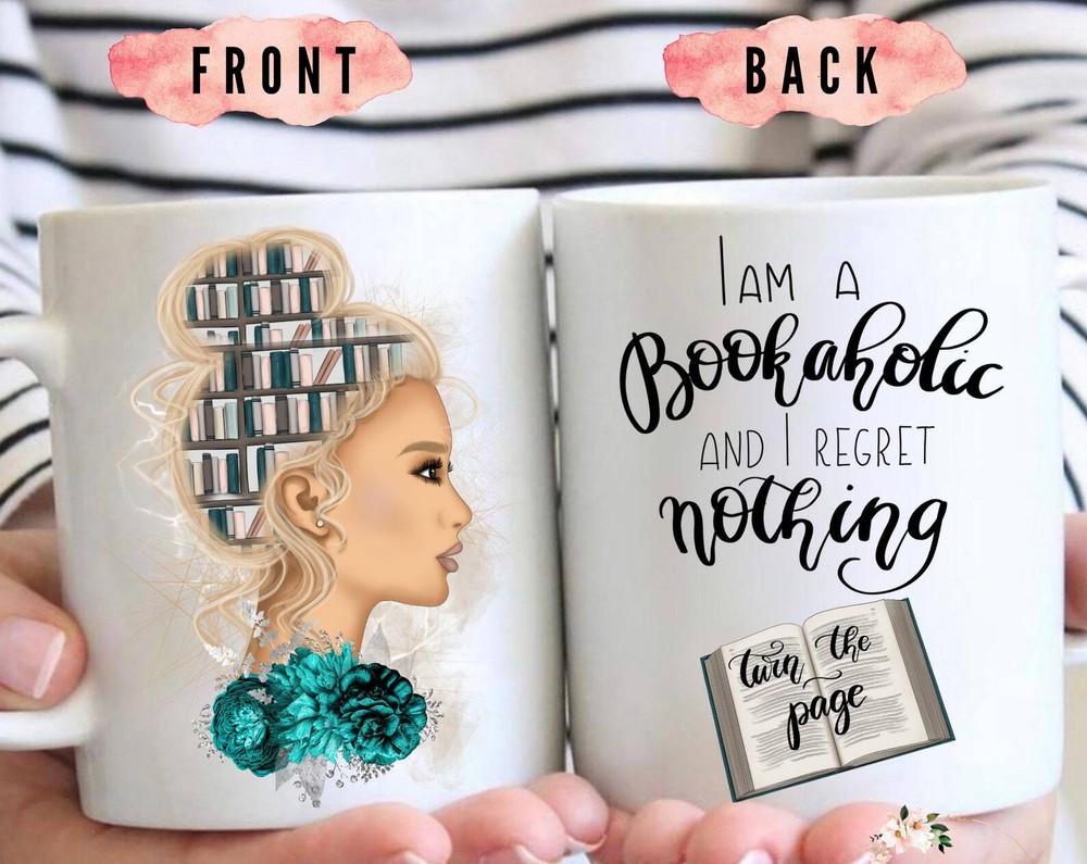 Personalized Bookaholic Coffee Mug for Book Lovers No Regrets