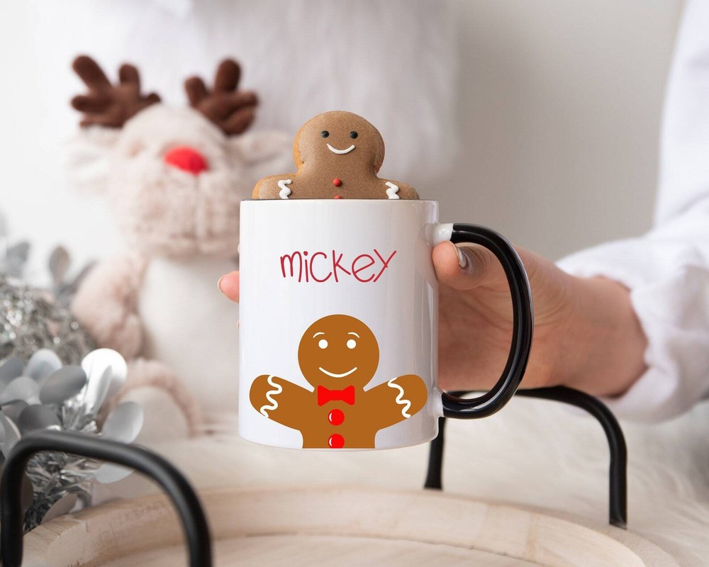 Personalized Gingerbread Man Mug for Kids Hot Cocoa Christmas Gift