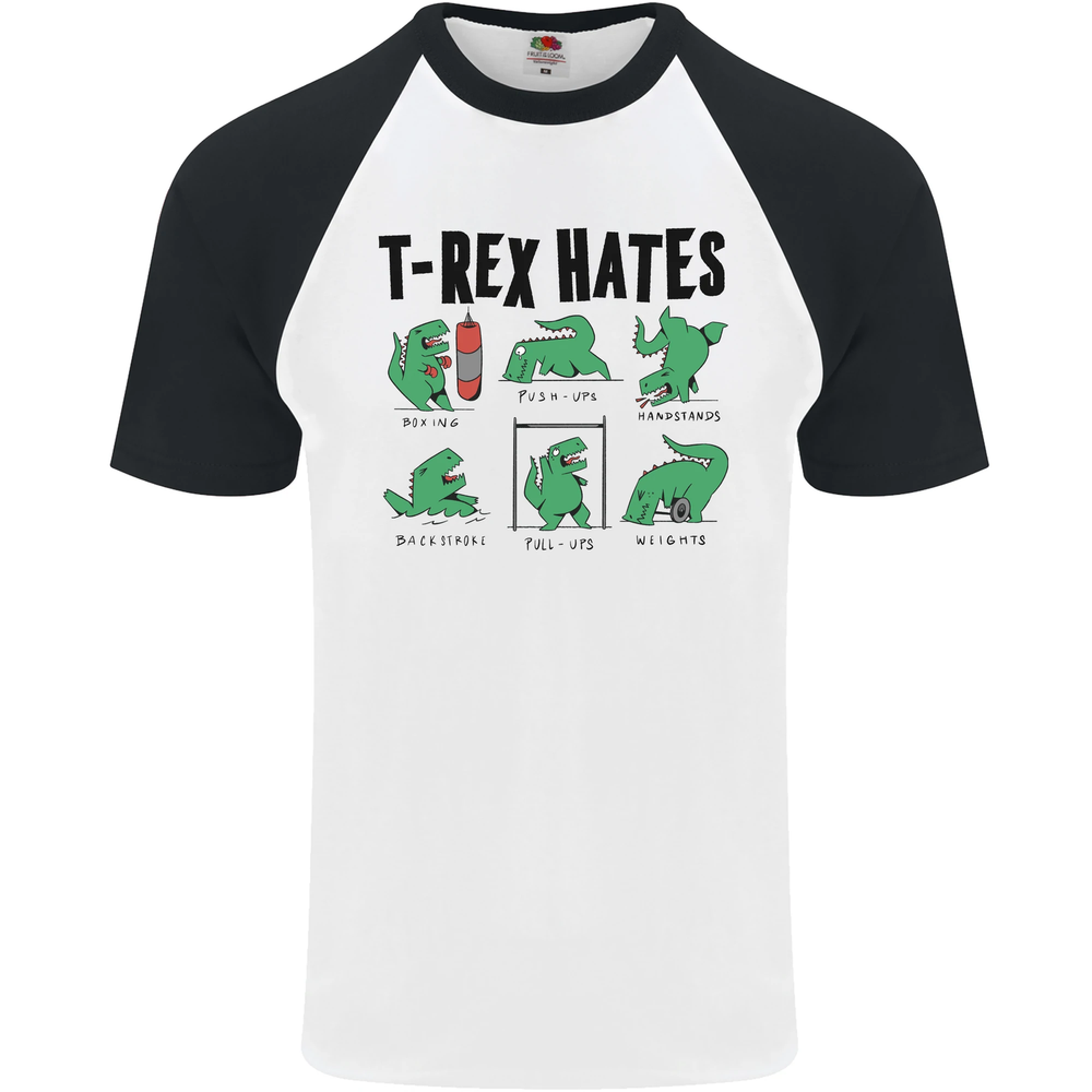 Camiseta de béisbol T-Rex Hates Funny Dinosaurs Gimnasio Jurásico para hombre s/s