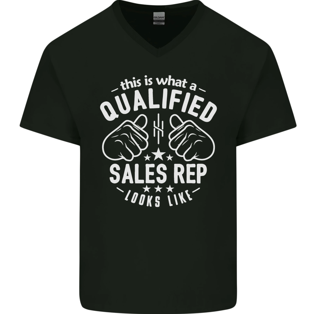 A Qualified Sales Rep Looks Like Mens V-Neck Cotton T-Shirt